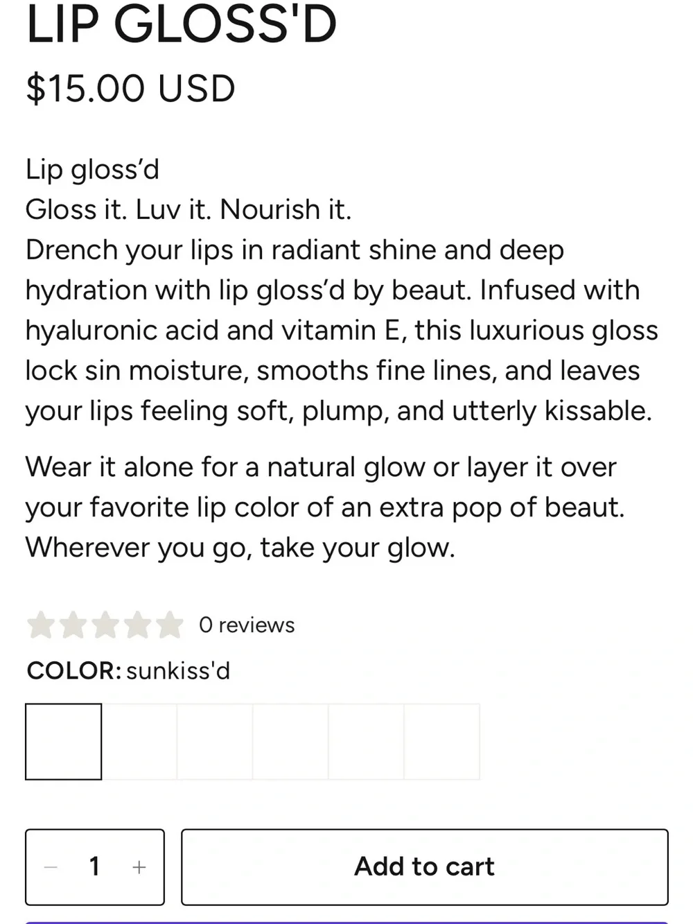 Lip Gloss'd Lip Gloss - 03 Sun Kiss'd (Pink)